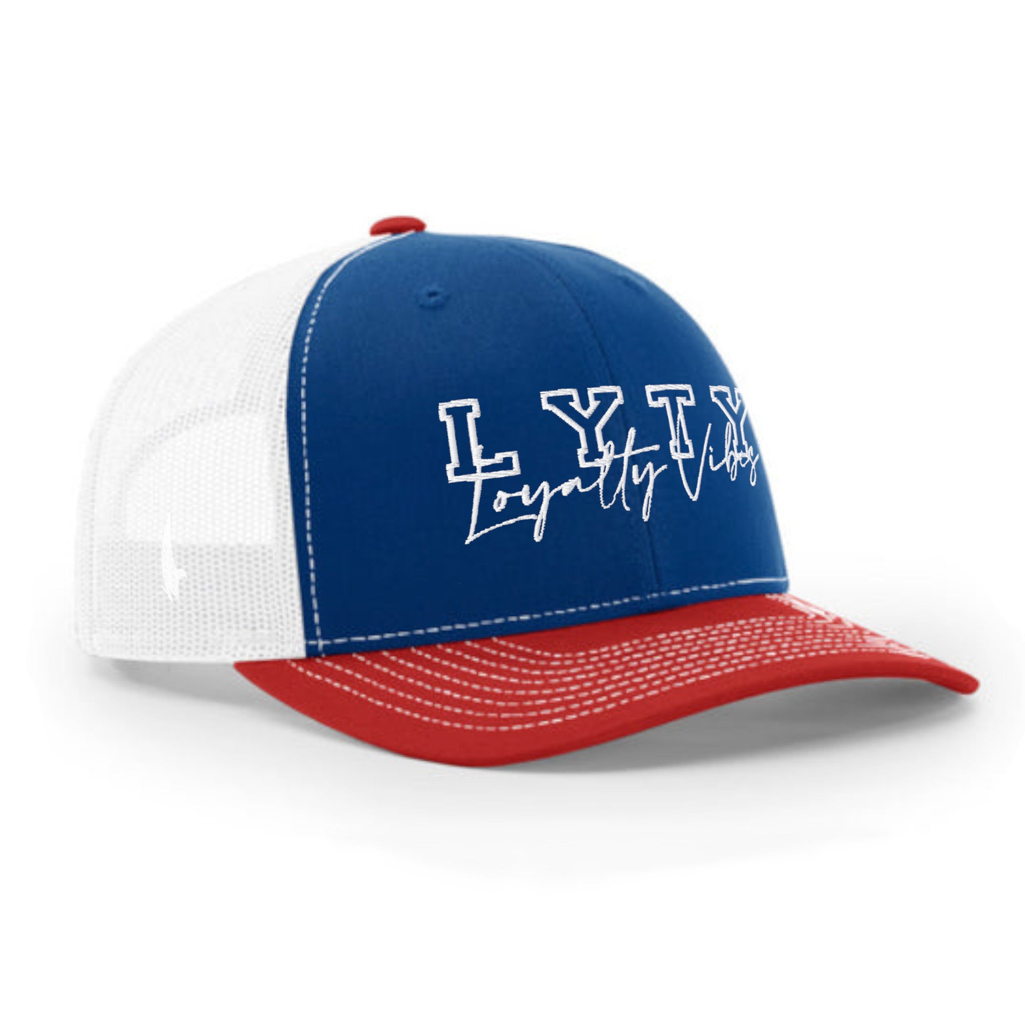 Loyalty Vibes Varsity Logo Trucker Hat