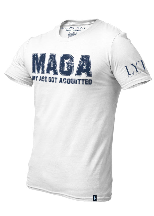 Loyalty Vibes Acquitted MAGA T-Shirt White - Loyalty Vibes
