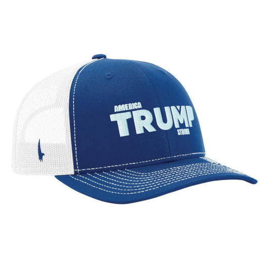 Loyalty Vibes America Trump Strong Trucker Hat Blue One size - Loyalty Vibes