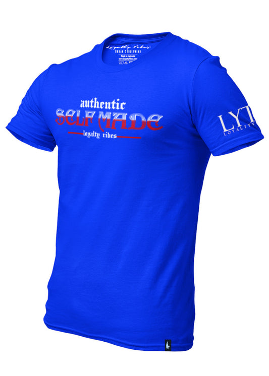 Authentic Self Made Tee Blue - Loyalty Vibes