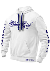 BabyGirl Hoodie White Navy Blue - Loyalty Vibes