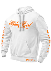 BabyGirl Hoodie White Orange - Loyalty Vibes