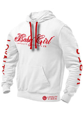 BabyGirl Hoodie White Red - Loyalty Vibes