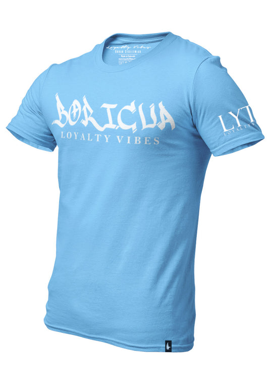 Loyalty Vibes Boricua T-Shirt Baby Blue Men's - Loyalty Vibes