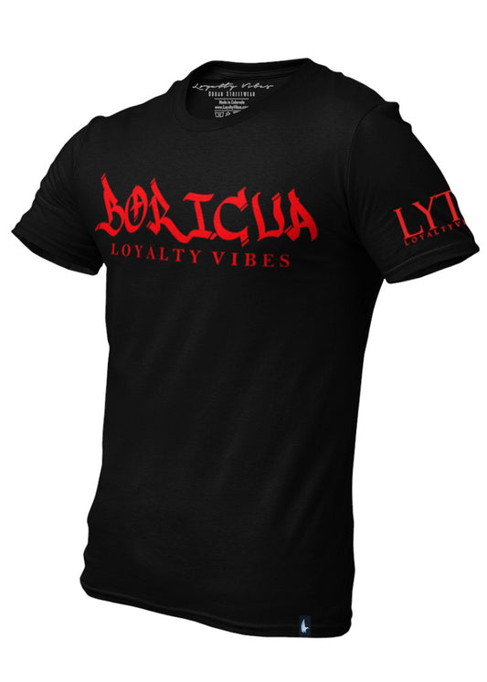 Loyalty Vibes Boricua T-Shirt Black Red Men's - Loyalty Vibes