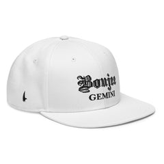 Boujee Gemini Snapback Hat White Black - Loyalty Vibes