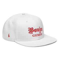 Boujee Gemini Snapback Hat White Red - Loyalty Vibes