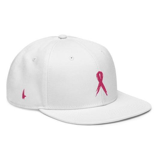 Breast Cancer Snapback Hat White - Loyalty Vibes