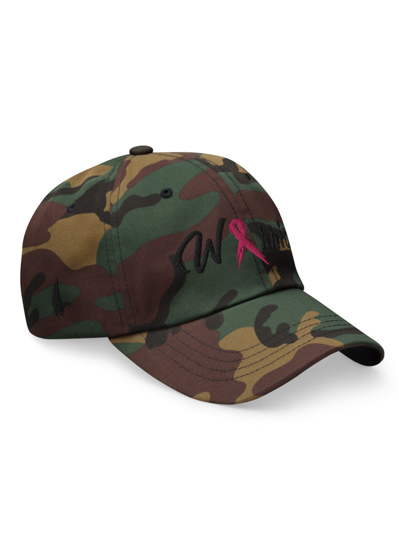 Loyalty Vibes Breast Cancer Warrior Dad Hat Green Camo Black OS - Loyalty Vibes