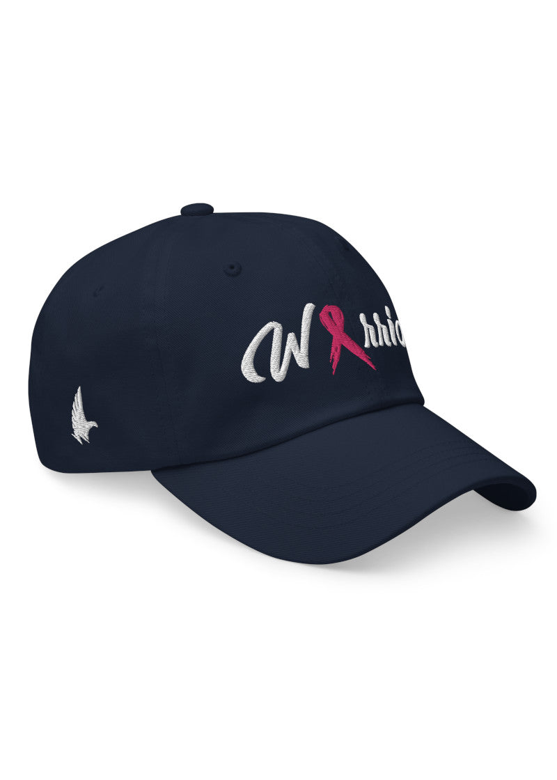 Loyalty Vibes Breast Cancer Warrior Dad Hat Navy Blue White OS - Loyalty Vibes