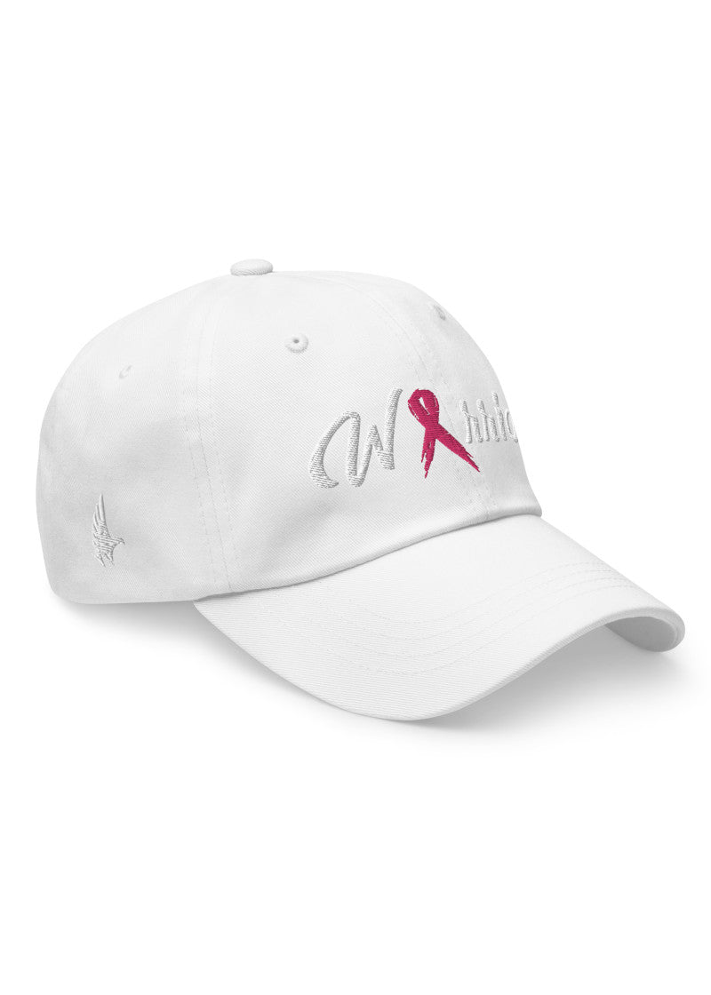 Loyalty Vibes Breast Cancer Warrior Dad Hat White Out OS - Loyalty Vibes