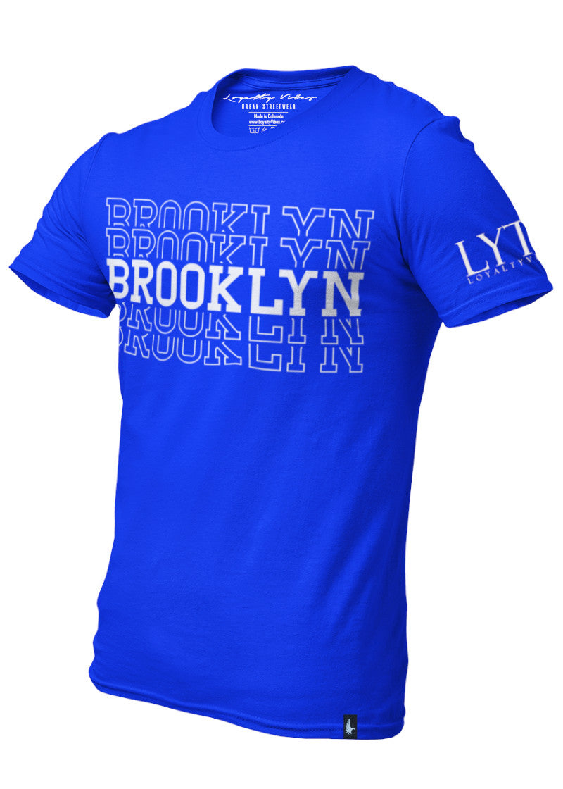 Loyalty Vibes Brooklyn Central T-Shirt Blue White Men's - Loyalty Vibes
