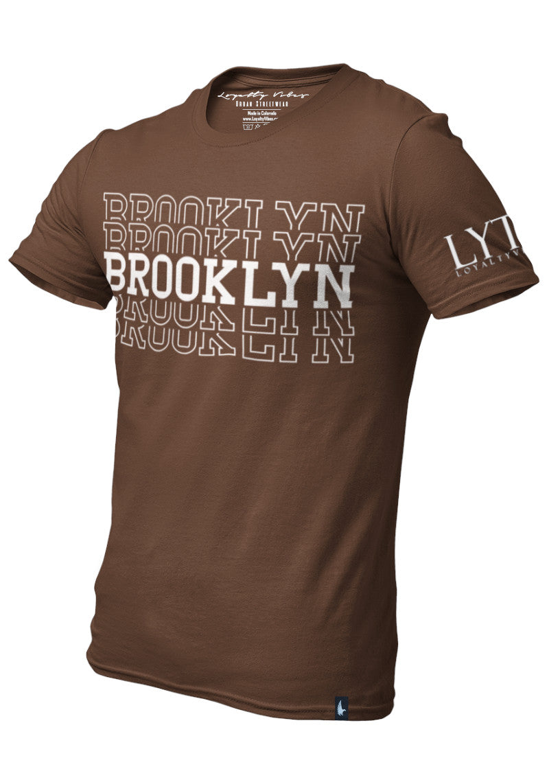 Loyalty Vibes Brooklyn Central T-Shirt Brown White Men's - Loyalty Vibes