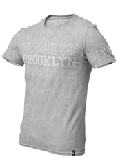 Loyalty Vibes Brooklyn Central T-Shirt Heather Grey White Men's - Loyalty Vibes