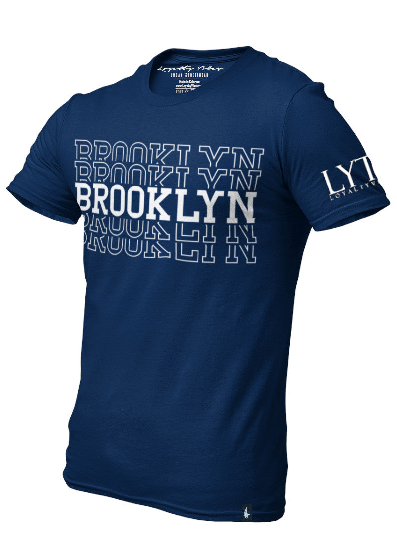 Loyalty Vibes Brooklyn Central T-Shirt Navy Blue White Men's - Loyalty Vibes