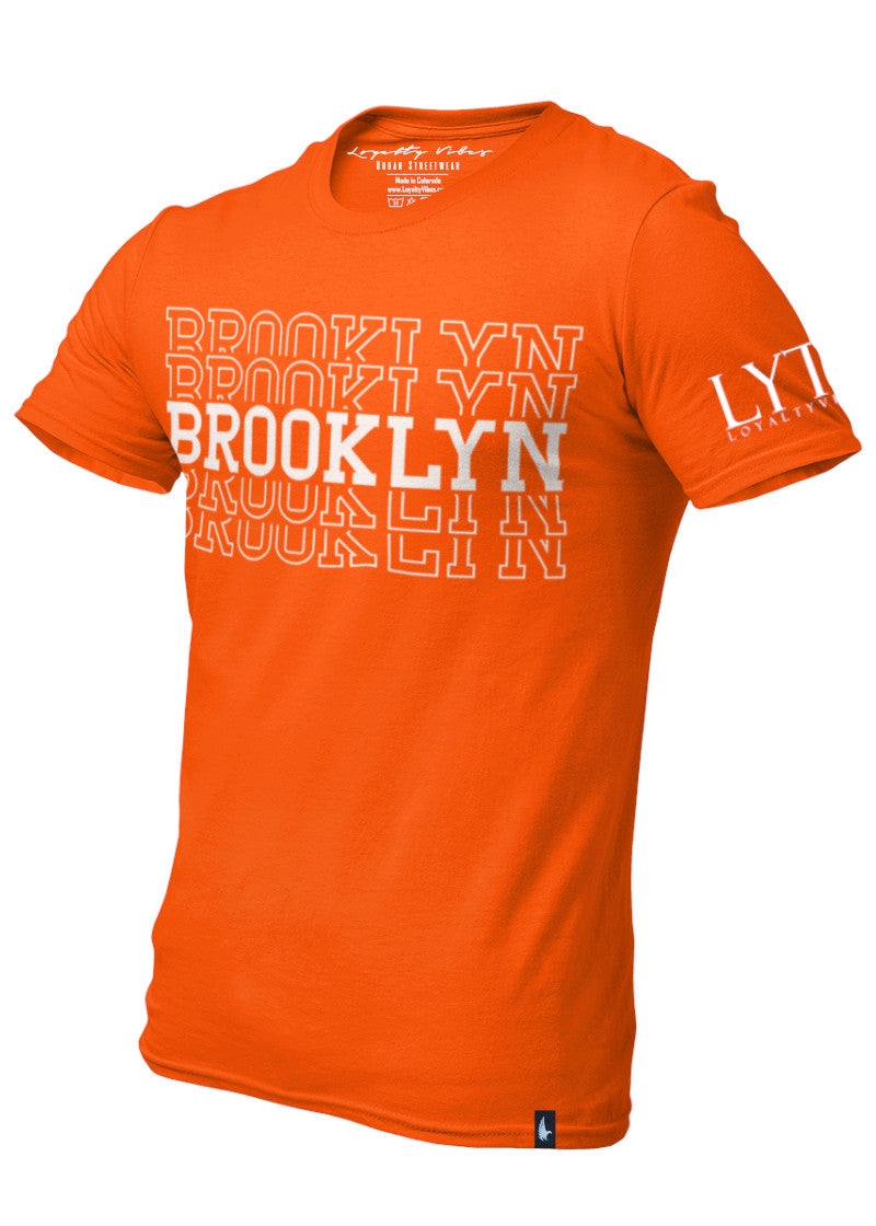 Loyalty Vibes Brooklyn Central T-Shirt Orange White Men's - Loyalty Vibes