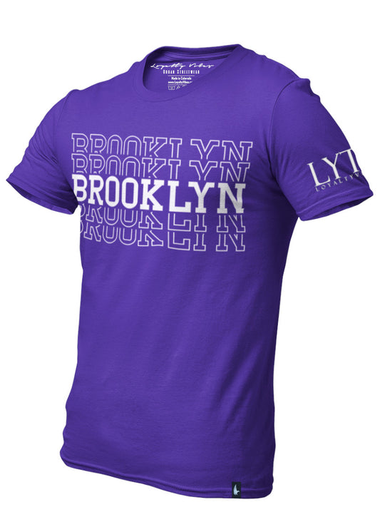 Brooklyn Central T-Shirt Purple White - Loyalty Vibes