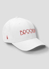 Brooklyn Fitted Hat White Red - Loyalty Vibes