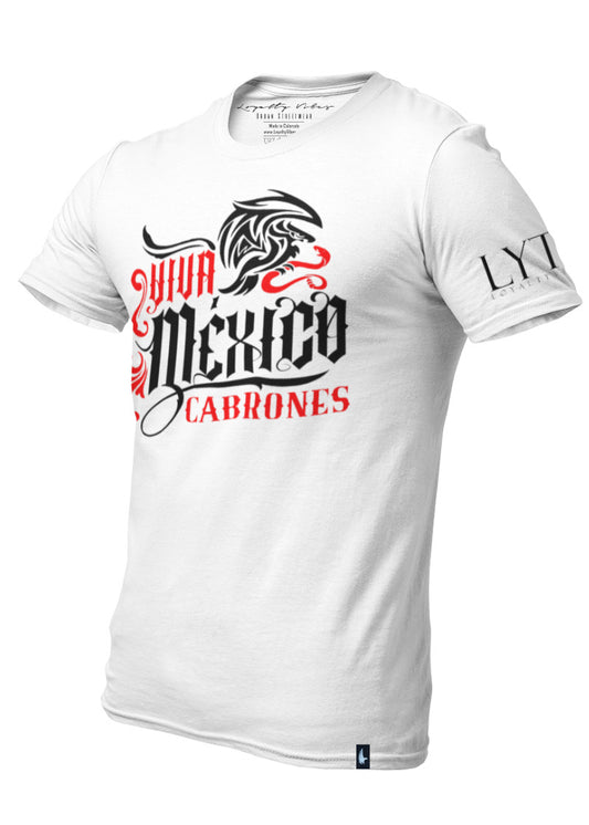 Loyalty Vibes Cabrones T-Shirt White Red Black - Loyalty Vibes
