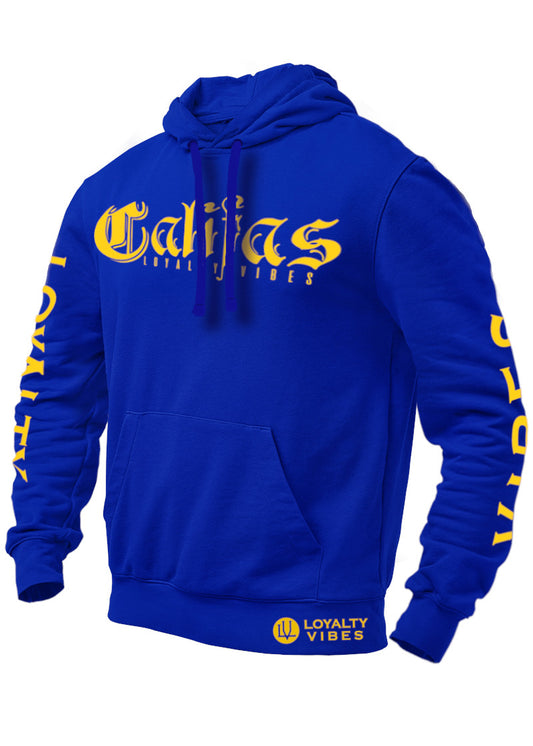 Loyalty Vibes Califas Hoodie Blue Gold Men's - Loyalty Vibes