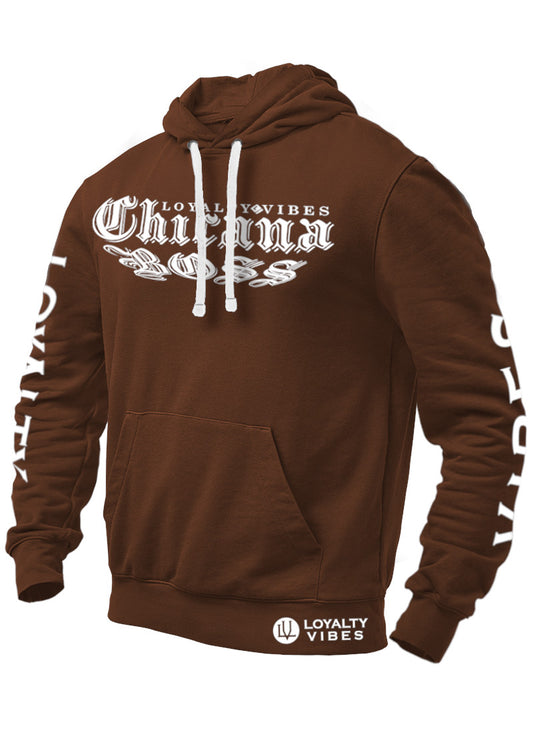 Loyalty Vibes Chicana Boss Hoodie Brown Women's - Loyalty Vibes