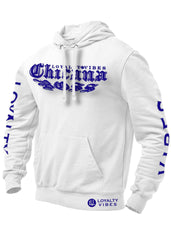 Chicana Boss Hoodie White Blue - Loyalty Vibes