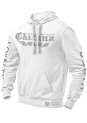 Chicana Boss Hoodie White Grey - Loyalty Vibes