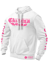 Chicana Boss Hoodie White Pink - Loyalty Vibes