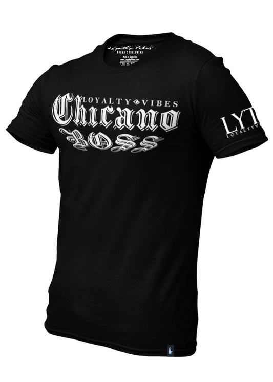 Chicano Boss Tee Black Men's - Loyalty Vibes