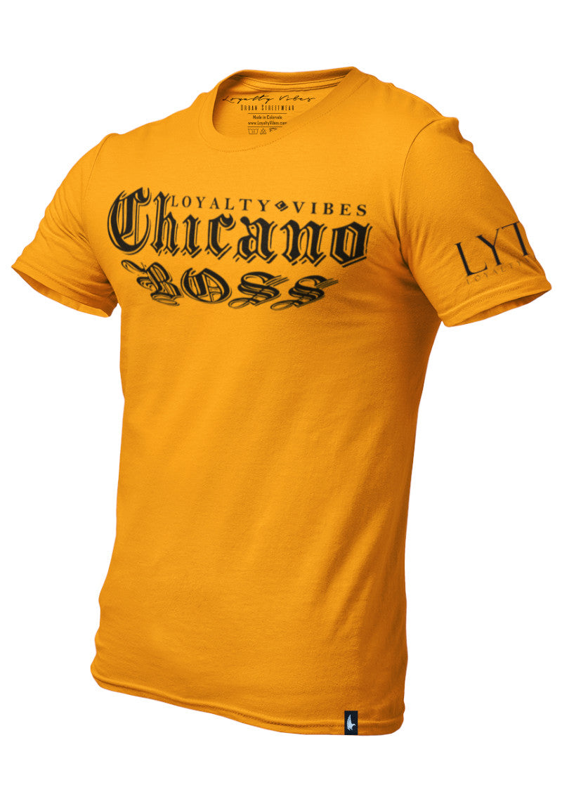 Chicano Boss Tee Gold Men's - Loyalty Vibes