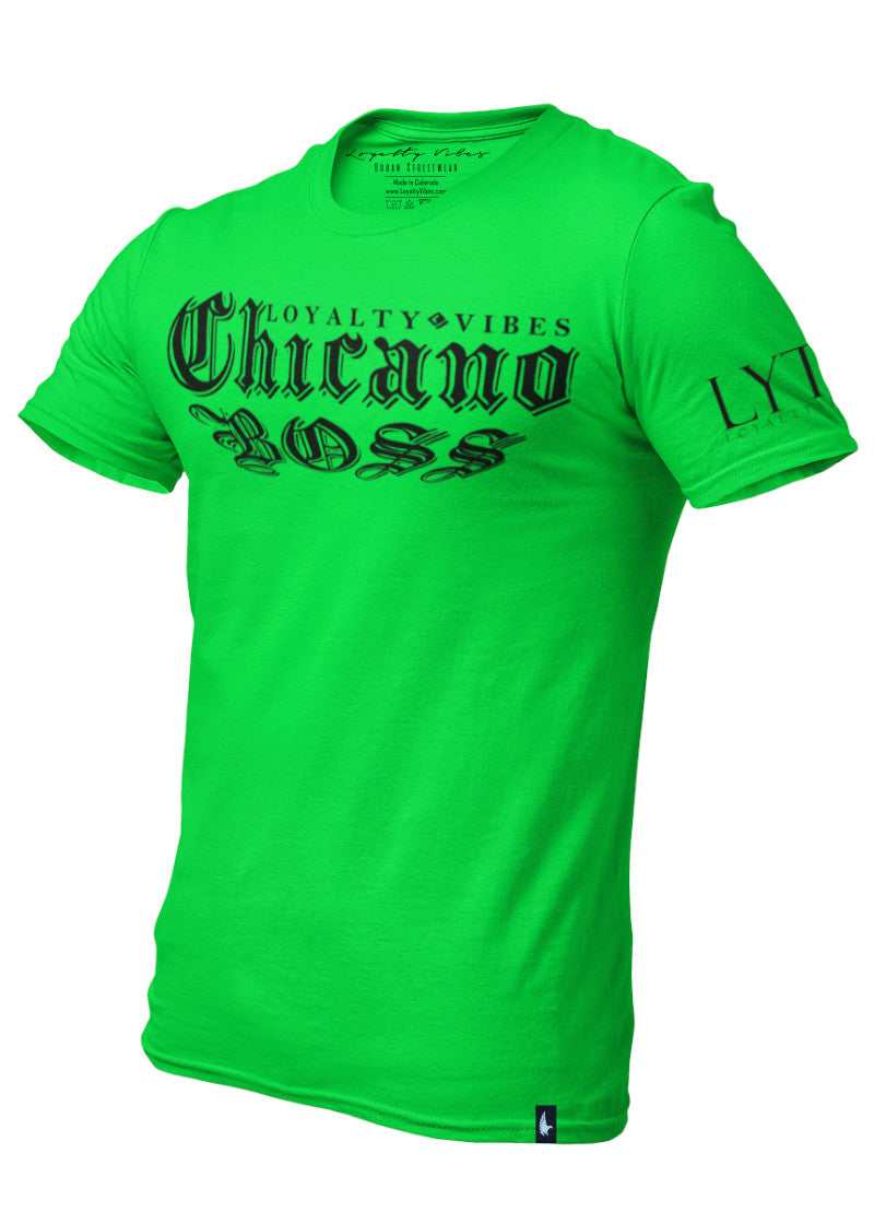 Chicano Boss Tee Green Men's - Loyalty Vibes