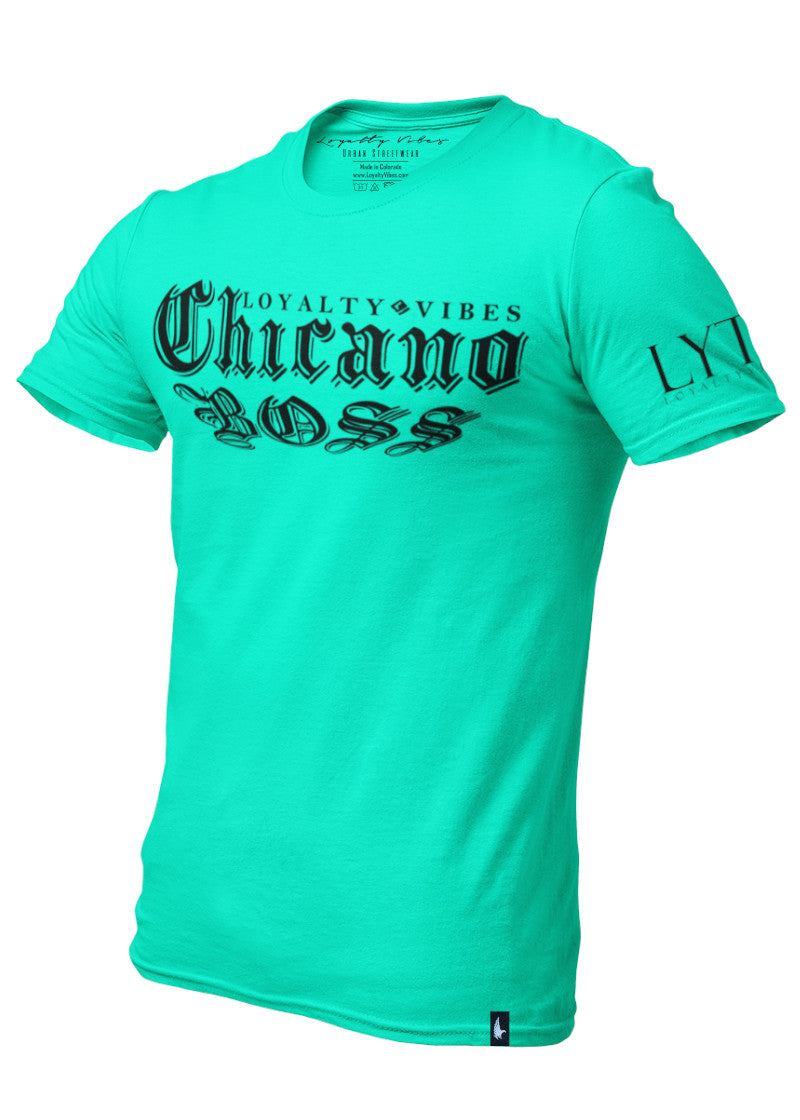Chicano Boss Tee Teal Men's - Loyalty Vibes