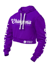 Loyalty Vibes Chingona Pero Cute Cropped Hoodie Purple - Loyalty Vibes