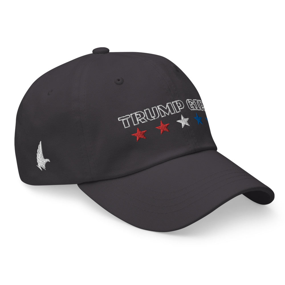 Loyalty Vibes Classic American Trump Girl Dad Hat Charcoal Grey US Flag OS - Loyalty Vibes