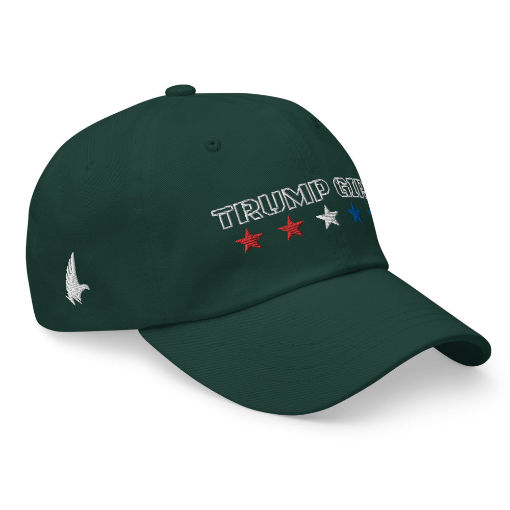 Loyalty Vibes Classic American Trump Girl Dad Hat Forest Green US Flag OS - Loyalty Vibes
