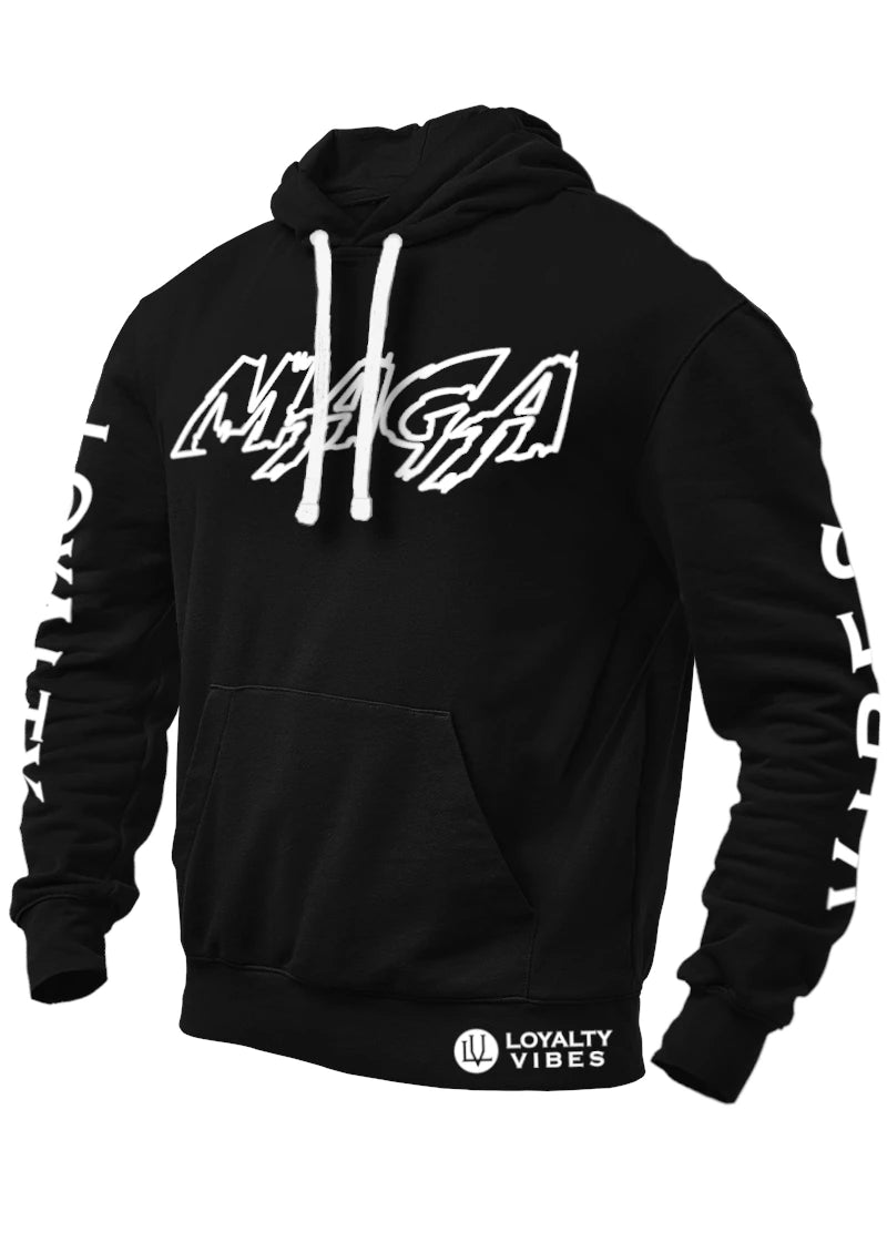 Classic Macho MAGA Hoodie 2.0 Black White - Loyalty Vibes