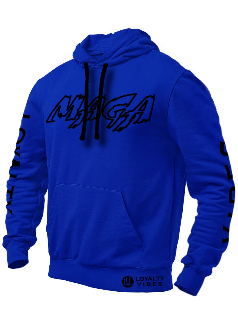 Classic Macho MAGA Hoodie 2.0 - Blue/Black - Loyalty Vibes