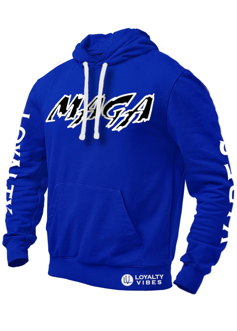 Classic Macho MAGA Hoodie 2.0 - Blue/White/Black - Loyalty Vibes