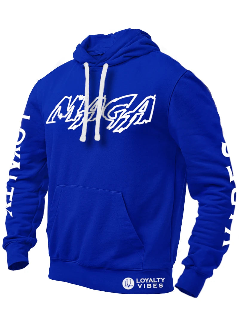 Classic Macho MAGA Hoodie 2.0 - Blue/White - Loyalty Vibes