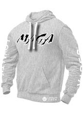 Classic Macho MAGA Hoodie 2.0 Heather Grey White Black - Loyalty Vibes