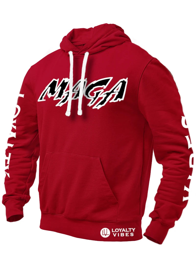 Classic Macho MAGA Hoodie 2.0 Maroon White Black - Loyalty Vibes