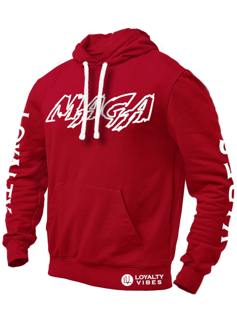 Classic Macho MAGA Hoodie 2.0 Maroon White - Loyalty Vibes