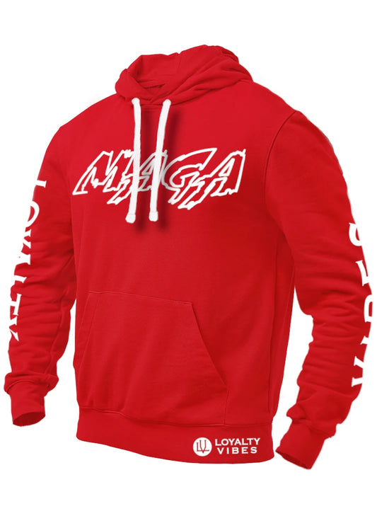 Classic Macho MAGA Hoodie 2.0 - Red/White - Loyalty Vibes