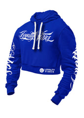 Loyalty Vibes Collective Cropped Hoodie Blue Women's - Loyalty Vibes