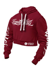 Loyalty Vibes Collective Cropped Hoodie Maroon Women's - Loyalty Vibes