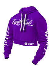 Loyalty Vibes Collective Cropped Hoodie Purple Women's - Loyalty Vibes