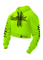 Loyalty Vibes Collective Cropped Hoodie Tiger Green Women's - Loyalty Vibes