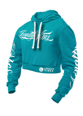 Loyalty Vibes Collective Cropped Hoodie Urban Blue Women's - Loyalty Vibes