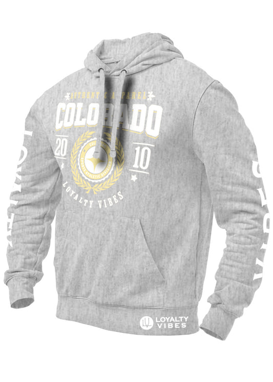 Loyalty Vibes Colorado Division Hoodie Heather Grey White Men's - Loyalty Vibes