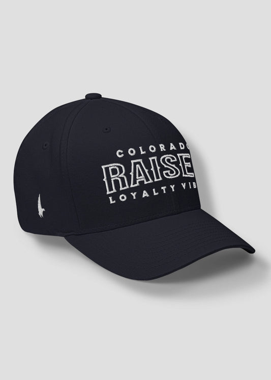 Colorado Raised Fitted Hat - Navy Blue/White - Loyalty Vibes